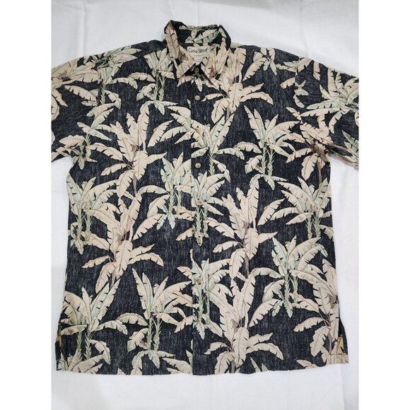 RARE Vintage Cooke Street Mens L Hawaiian Shirt Banana Tree Tropical Button Down - Picture 2 of 6